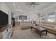 Open concept living room and kitchen with hardwood floors at 8004 Green Heron Ct, Belmont, NC 28012