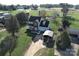 Aerial view showing two-story house, driveway, detached carport, and yard at 5425 Creekwood Dr, Salisbury, NC 28147
