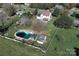 Aerial view showcasing house, pool, and yard at 5425 Creekwood Dr, Salisbury, NC 28147