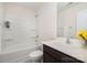 Bathroom with tub, sink, and built-in shelving at 3039 Crabapple Ln, Dallas, NC 28034