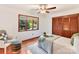 Bedroom with hardwood floors, window, and built-in closet at 376 Oak Tree Rd, Mooresville, NC 28117