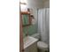 Small bathroom with shower/tub combo, vanity, and toilet at 441 Holly Cir, Mount Holly, NC 28120