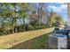 Landscaped backyard with green grass and mature trees at 9036 Bradstreet Commons Way, Charlotte, NC 28215