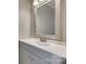 Modern bathroom with gray vanity, white countertop and framed mirror at 1830 Ebenezer Rd, Rock Hill, SC 29732