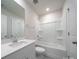 Bathroom with a shower/tub combo and white vanity at 849 Blue Canyon Dr, York, SC 29745