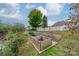 Landscaped backyard with raised garden beds at 10126 Loch Lomond Dr, Charlotte, NC 28278