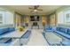 Covered patio furnished with comfortable seating and a large TV at 10126 Loch Lomond Dr, Charlotte, NC 28278