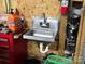 Stainless steel utility sink in workshop at 1627 Peden Bridge Rd, Chester, SC 29706
