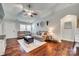 Spacious living room with hardwood floors and neutral decor at 1448 Old Friendship Rd, Rock Hill, SC 29730