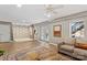 Spacious basement with wood flooring, featuring a sitting area and access to a patio at 169 Rimmer Farm Rd, Troutman, NC 28166