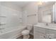 Clean bathroom with a tub, toilet and vanity at 2304 Via Dei Conte Aly, Charlotte, NC 28205