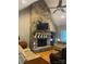 Spacious living room with a large stone fireplace at 2818 Rockford Rd, Shelby, NC 28152