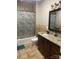 Clean bathroom with granite vanity and tile floor at 2818 Rockford Rd, Shelby, NC 28152