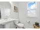 Simple, clean bathroom with pedestal sink and toilet at 113 Dublin Ct, Statesville, NC 28677