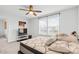 Bedroom with a double bed, TV, and ceiling fan at 113 Dublin Ct, Statesville, NC 28677