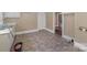 Kitchen with white cabinets and linoleum floor at 130 E Branch Ave, Shelby, NC 28152