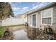 Backyard patio area with shed and privacy fence at 105 Ranlo Ave, Gastonia, NC 28054