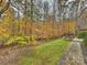 Spacious backyard with fire pit and wooded area at 2618 Forest Lawn Dr, Matthews, NC 28104