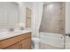 Clean bathroom with a tub and shower, and a single vanity at 1037 Kinship Dr # 75, Lancaster, SC 29720