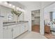 Double vanity bathroom with a large closet and grey countertops at 1037 Kinship Dr # 75, Lancaster, SC 29720