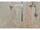 Elegant shower with patterned tile and glass enclosure at 11116 Vista Canyon Dr, Charlotte, NC 28226
