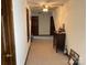 Long hallway with two doors and carpeted flooring at 2484 Shelton Ave, Statesville, NC 28677