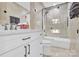 Bathroom with a soaking tub and modern vanity at 6920 Stillmeadow Dr, Charlotte, NC 28277