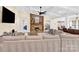Spacious living room featuring a stone fireplace and hardwood floors at 6920 Stillmeadow Dr, Charlotte, NC 28277