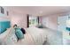 Light and airy bedroom with a teal headboard and soft color palette at 8024 Plymouth Dr, Sherrills Ford, NC 28673