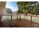 Wooden deck with lattice railings overlooking the backyard at 4006 Little Mountain Rd, Gastonia, NC 28056