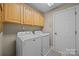 Laundry room with washer, dryer, and cabinets at 9929 Devonshire Dr, Huntersville, NC 28078