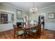 Formal dining room with hardwood floors, chandelier, and antique furniture at 203 E Congress St, Lincolnton, NC 28092