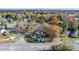 An aerial shot showing the house's location in a residential area near a main road at 1235 10Th Ne St, Hickory, NC 28601