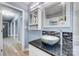 Contemporary bathroom with vessel sink and granite countertop at 3703 Margaret Wallace Rd, Matthews, NC 28105