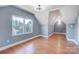 Bonus room featuring hardwood floors, a large window, and recessed lighting at 3703 Margaret Wallace Rd, Matthews, NC 28105