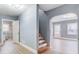 Hardwood floor hallway with access to bathroom and living areas at 3703 Margaret Wallace Rd, Matthews, NC 28105