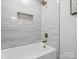 Bathroom with a walk-in shower and tiled walls at 201 Seneca Pl, Charlotte, NC 28210