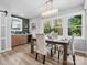 Bright dining area with hardwood floors and a farmhouse style table at 201 Seneca Pl, Charlotte, NC 28210