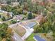 Aerial view of a ranch house with a large yard and detached garage at 504 N Pine Ln, Wadesboro, NC 28170