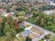 Aerial view showing house, yard, and neighborhood at 504 N Pine Ln, Wadesboro, NC 28170