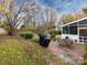 Backyard patio with covered grill, table, chairs, and screened porch at 1801 Brandywine Dr, Matthews, NC 28105