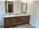 Double vanity bathroom with marble countertop at 568 Drumstand Rd, Stony Point, NC 28678