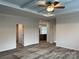 Spacious living room with high ceilings and a ceiling fan at 568 Drumstand Rd, Stony Point, NC 28678