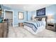 Nautical-themed bedroom with a comfortable bed and built-in storage at 7315 Childress Sw Dr, Concord, NC 28025