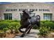 Hickory Ridge High School exterior with a bull statue at 7315 Childress Sw Dr, Concord, NC 28025