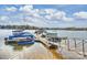 Community boat dock with multiple slips for lake access at 907 Southwest Dr, Davidson, NC 28036