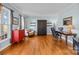 Bright home office features hardwood floors and built-in shelving at 157 Montibello Dr, Mooresville, NC 28117