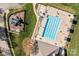 Overhead view of community pool and playground at 157 Montibello Dr, Mooresville, NC 28117
