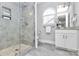 Modern bathroom with a large walk-in shower at 911 Naples Dr, Davidson, NC 28036