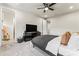 Bedroom with a queen bed, TV, and access to bathroom at 9232 Widden Way, Charlotte, NC 28269